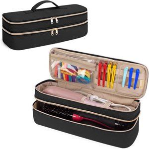Double Layer Travel Case with REVLON One Step Blow Hair Dryer Brush (Bag Only)